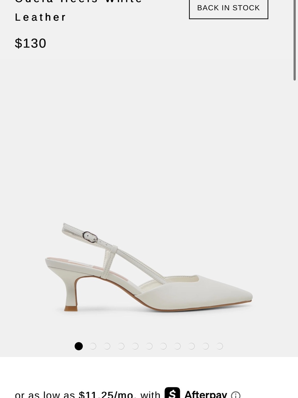 Dolce Vita White Slingback Pointed Kitten Heel